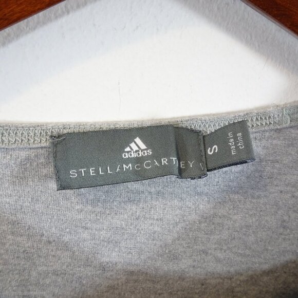 Adidas Stella Mccartney Spell Out Logo Mesh Hem T-Shirt Size S Workout - Picture 5 of 8